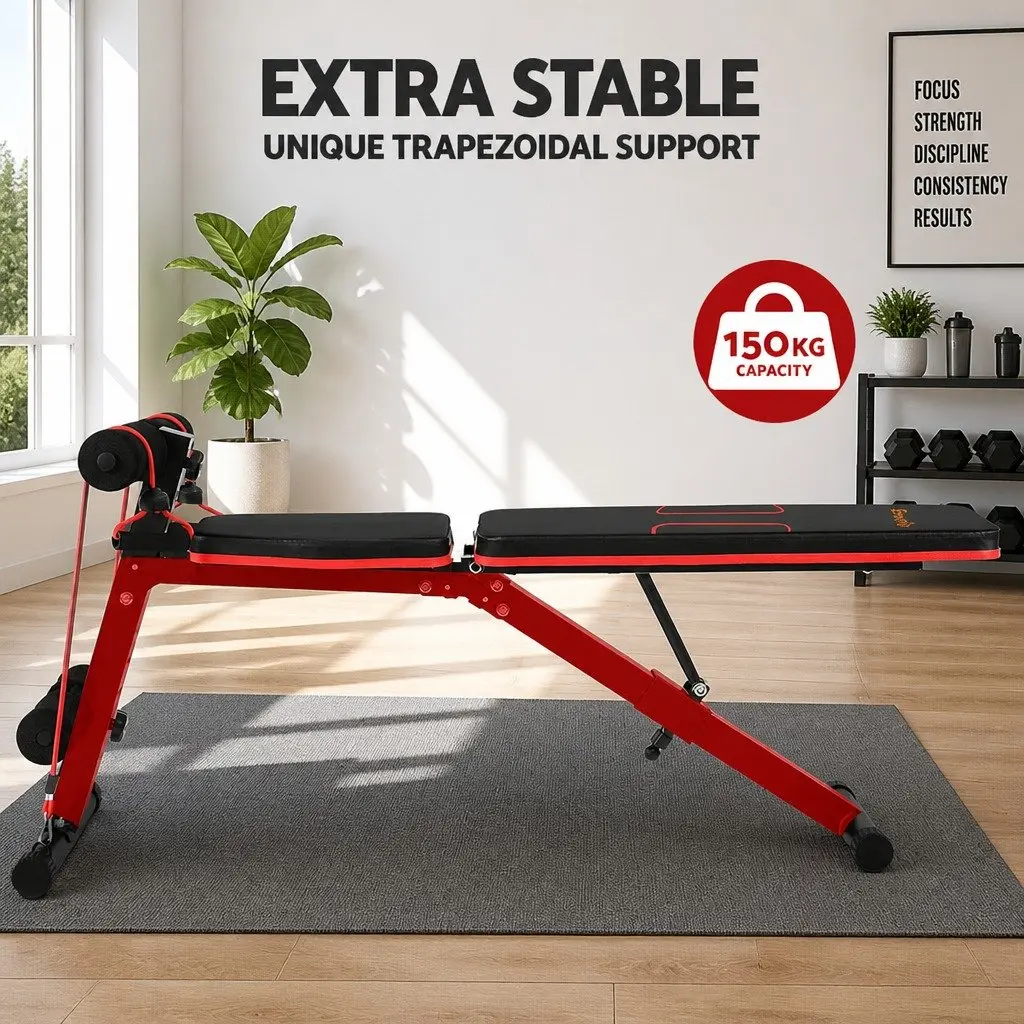 Adjustable Weight Bench Black 150kg Capacity 6 Position Backrest for Home Gym Fitness