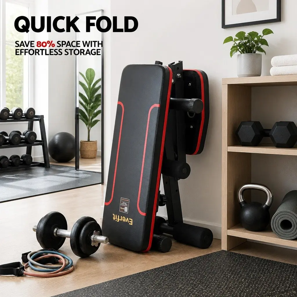 Adjustable Weight Bench Black 150kg Capacity 6 Position Backrest for Home Gym Fitness