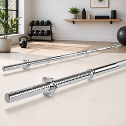 Barbell Bar 168cm 5.5FT Steel Weight Lifting Rod Home Gym Exercise Training