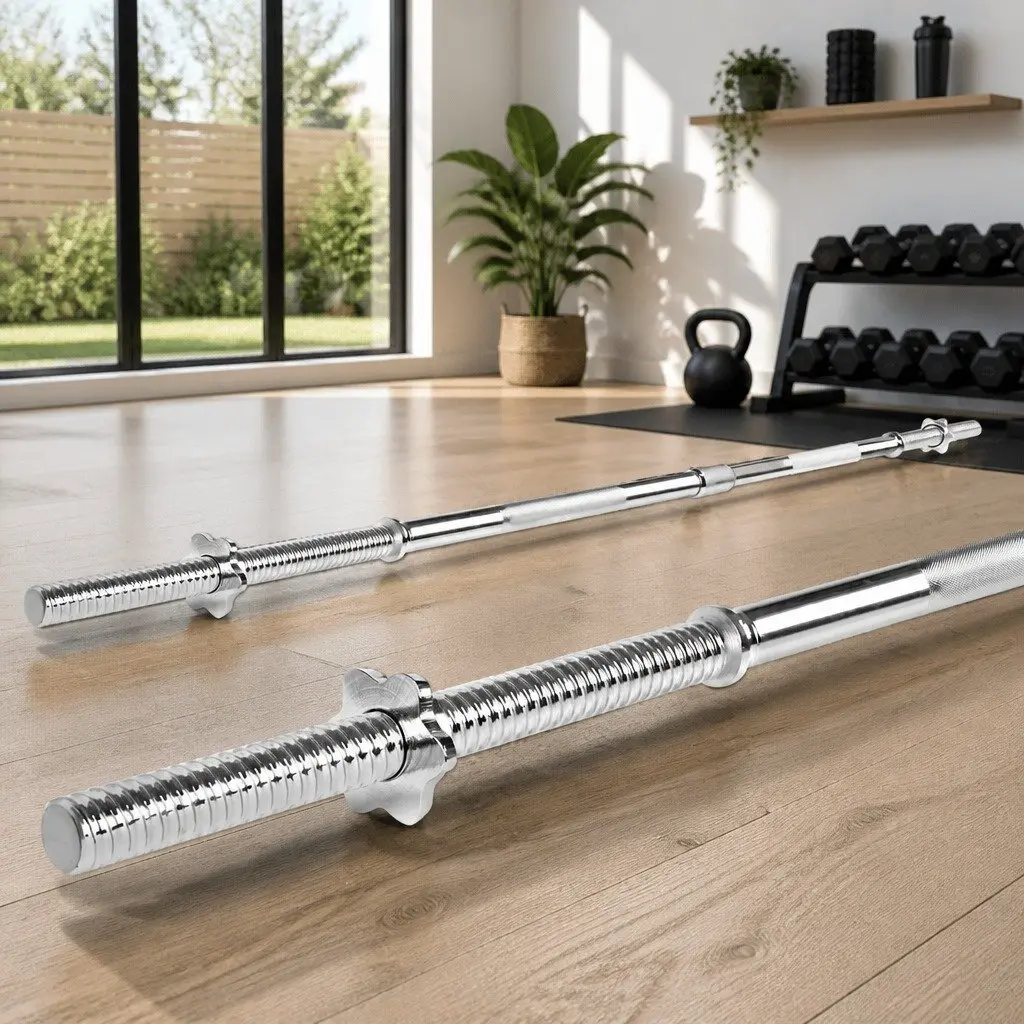 Barbell Bar 168cm 5.5FT Steel Weight Lifting Rod Home Gym Exercise Training