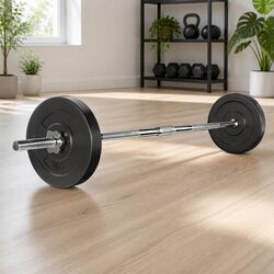18kg Barbell Set Weight Plates Home Gym Exercise Bench Lifting Training Kit