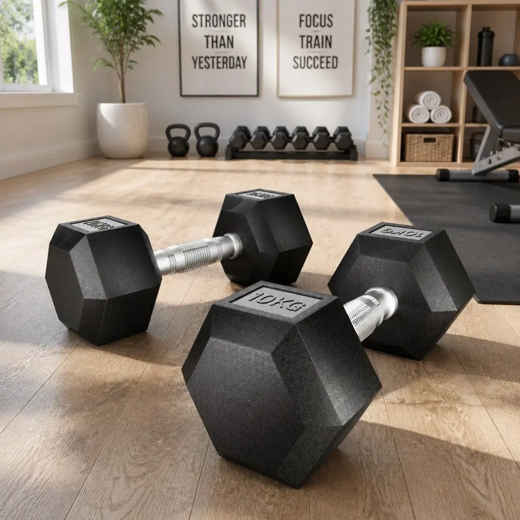 20kg Hex Dumbbells Set Weight Lifting Gym Training Home Fitness Exercise 2x10kg