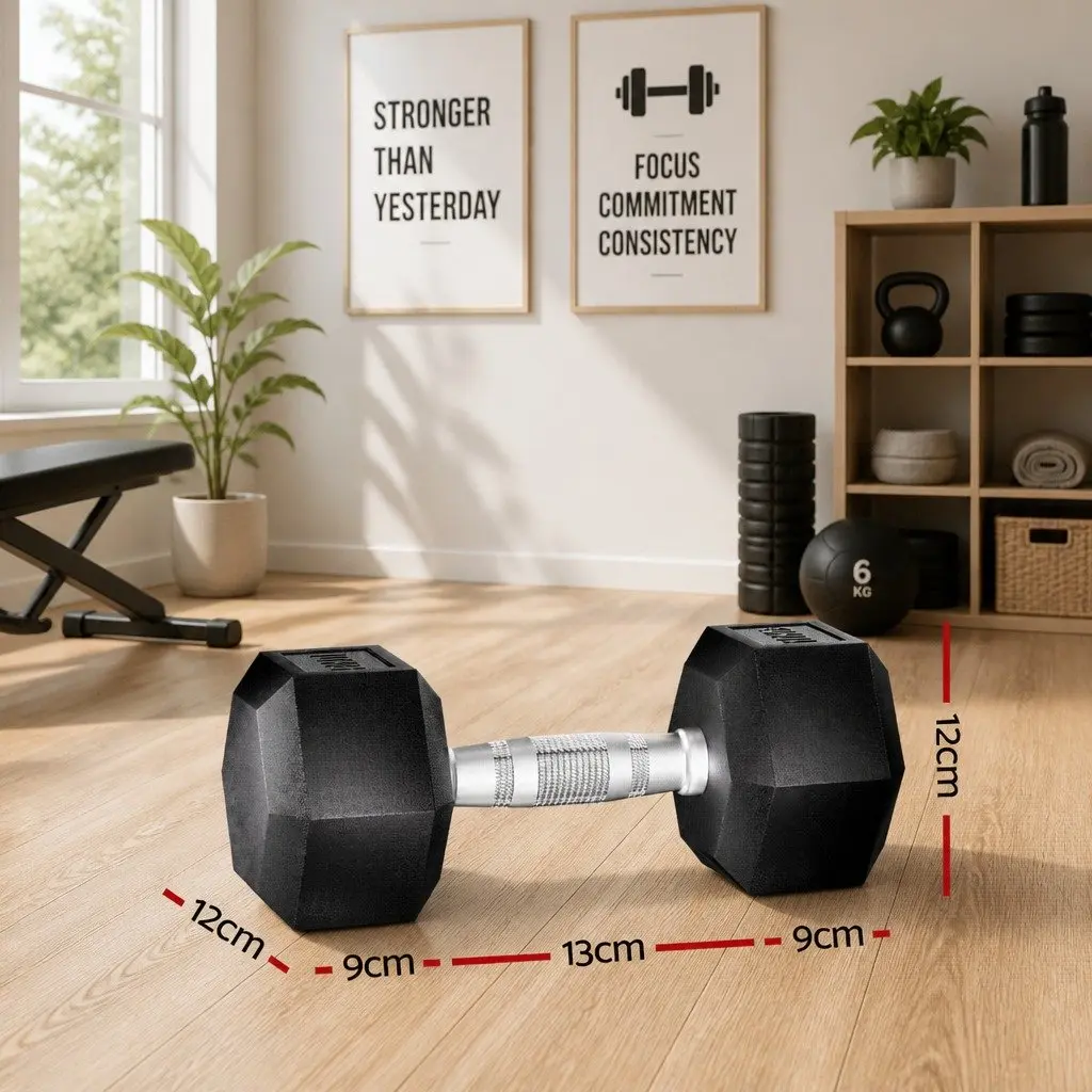 20kg Hex Dumbbells Set Weight Lifting Gym Training Home Fitness Exercise 2x10kg