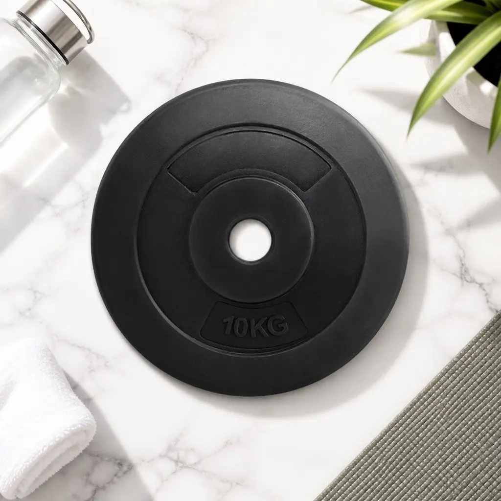 Barbell Weight Plates Black 31mm 80kg Heavy-duty Rubber Surface for Home Gym Exercise Set
