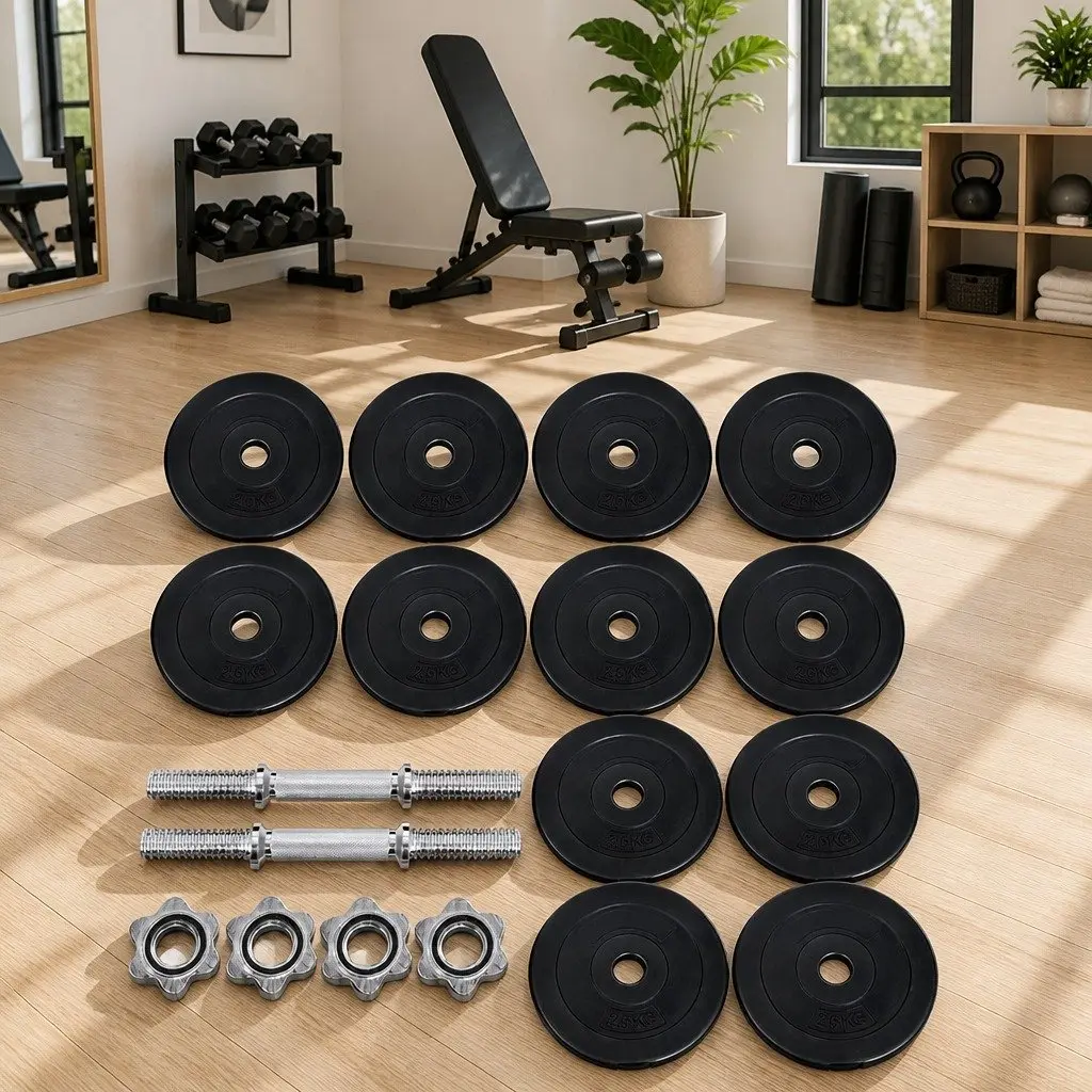 35kg Dumbbell Set Weight Plates Adjustable Dumbbells Home Gym Training Equipment