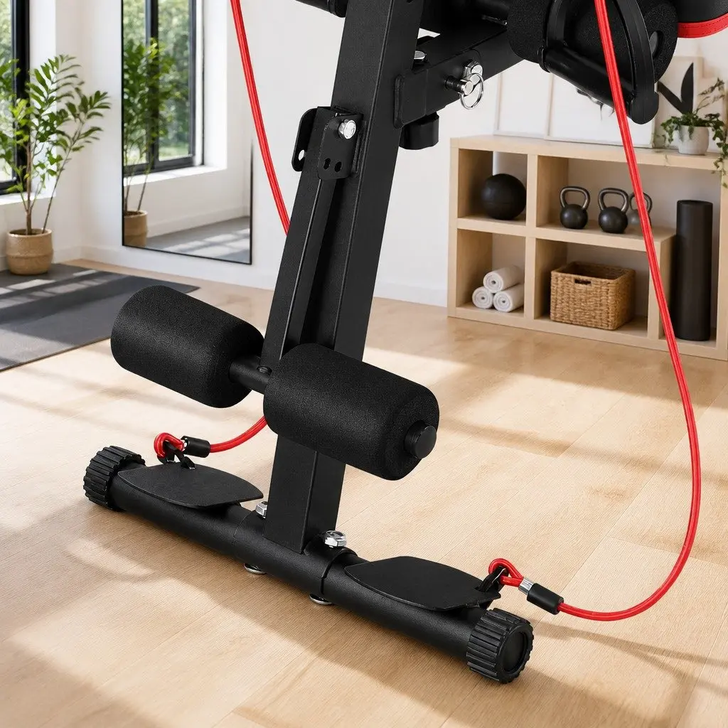 Adjustable Weight Bench Black 8 Incline Levels Preacher Curl Functionality