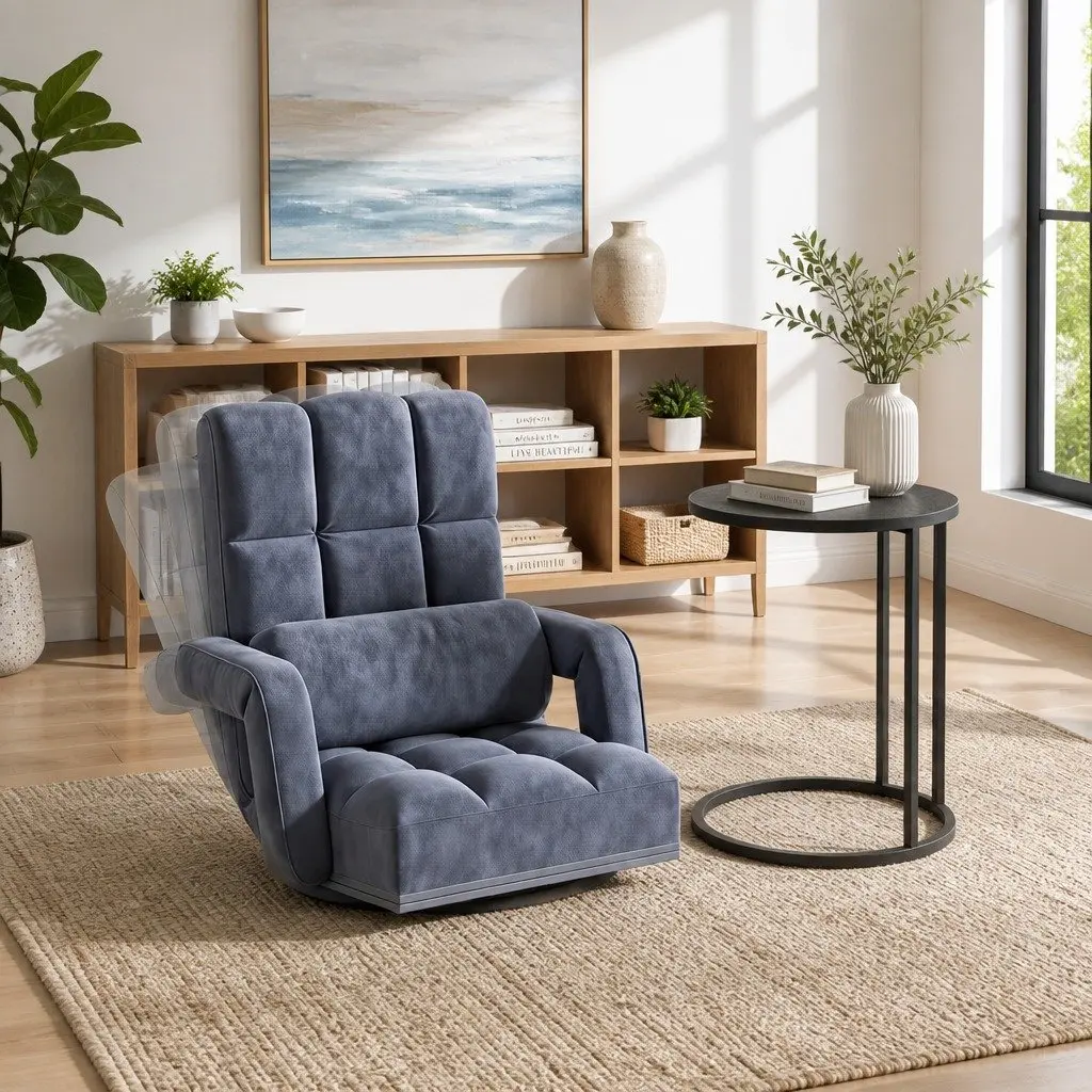 Adjustable Lounge Chair with Swivel Side Table