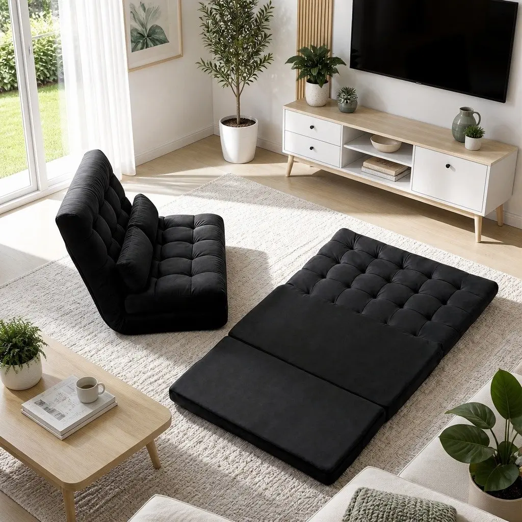 Lounge Sofa Bed and Entertainment Cabinet