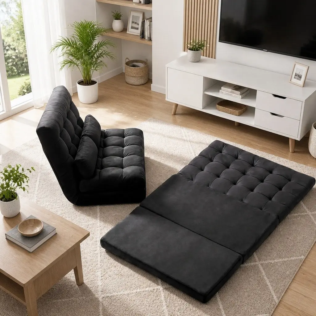 Lounge Sofa Bed and Entertainment Cabinet