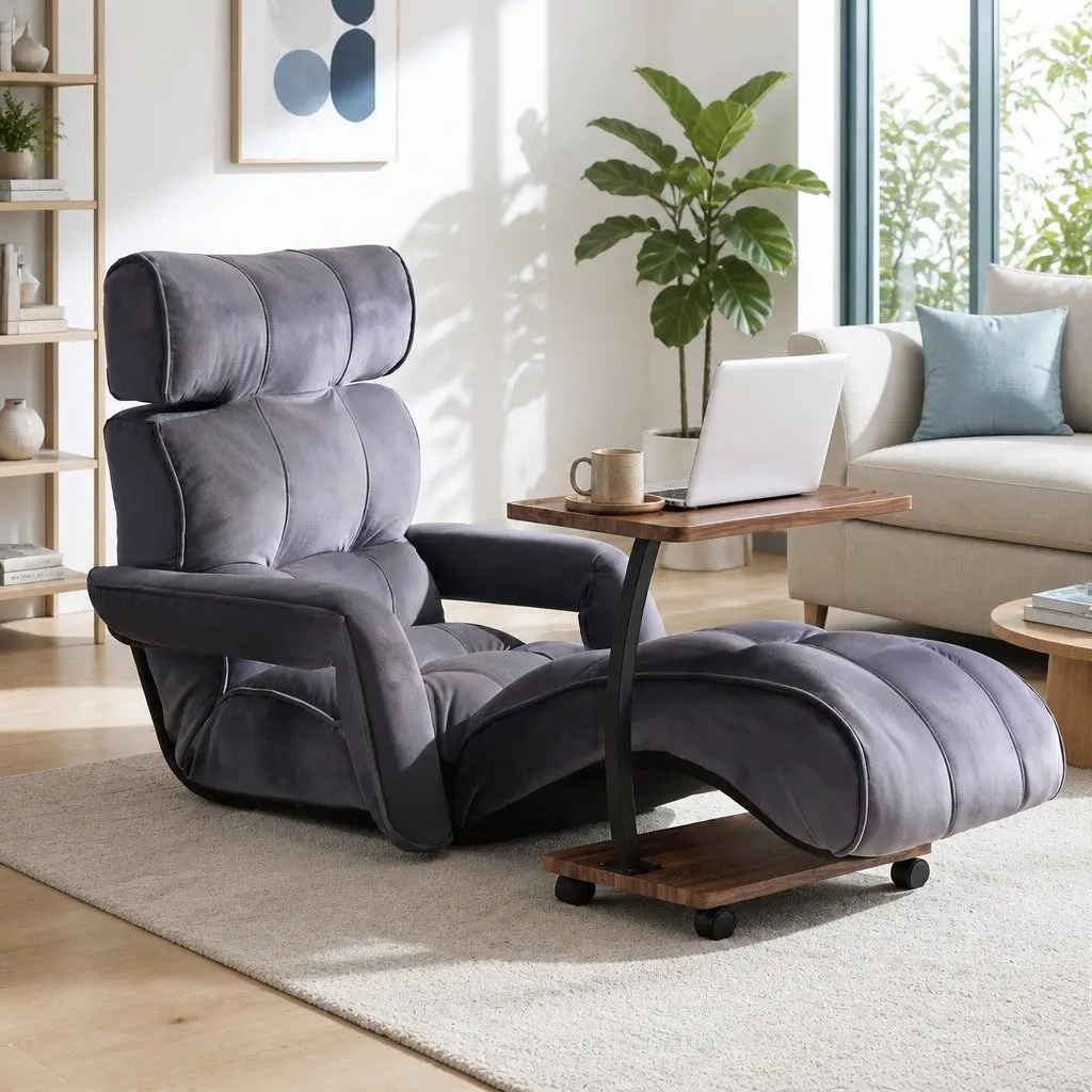 Floor Lounge Recliner & Mobile Table Set