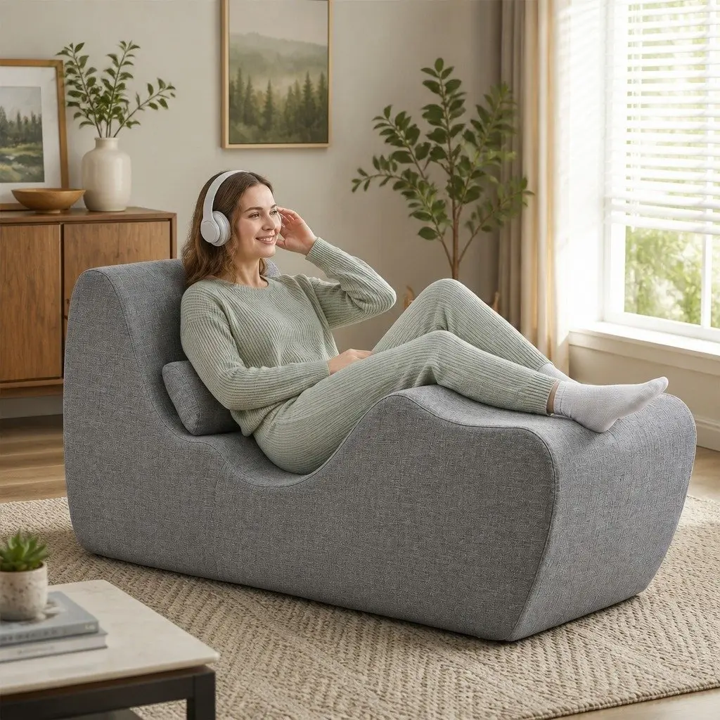 Chaise Lounge Chair Ergonomic S-Curve Floor Lounger Boneless Relaxing Seating