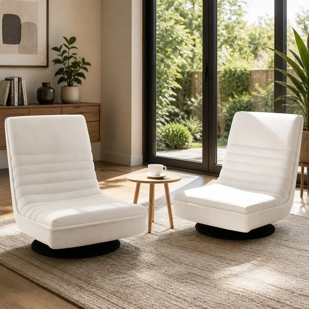 Foldable Lounge Chair with 360-Degree Swivel