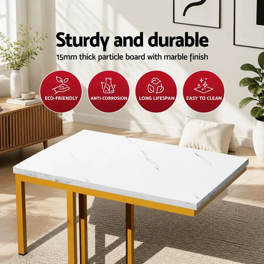 Floor Lounge Sofa Bed Chair Green 2-Seater Adjustable Backrest with Marble Effect Side Table