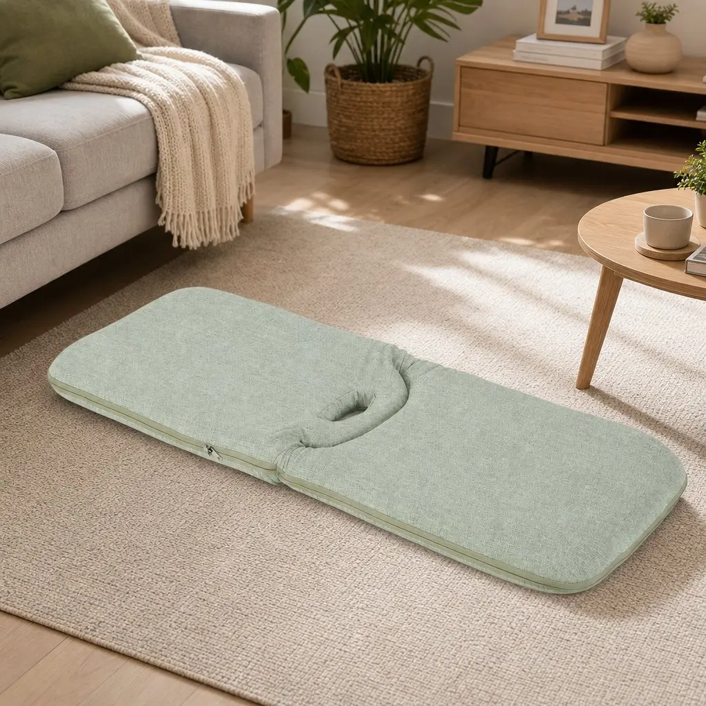 Floor Chair Green 5 Position Adjustable Foldable Lazy Sofa Single Seat
