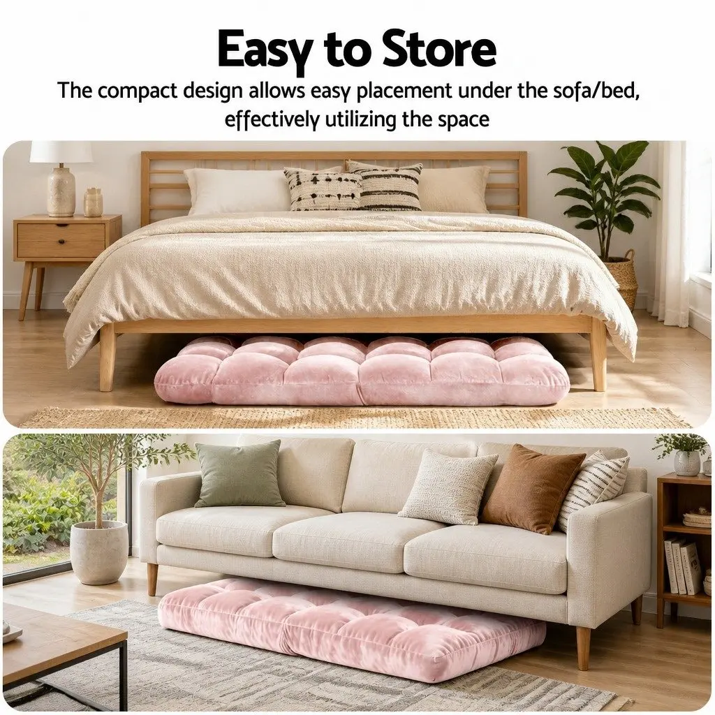 Floor Lounge Sofa Bed Chair Pink 14-Position Adjustable Recliner