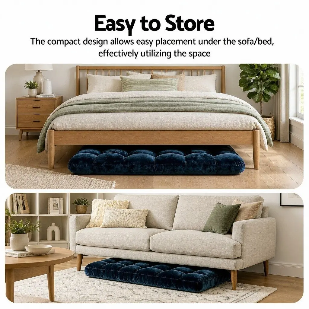 Adjustable Floor Lounge Sofa Chair Navy 14 Positions Recliner Bed