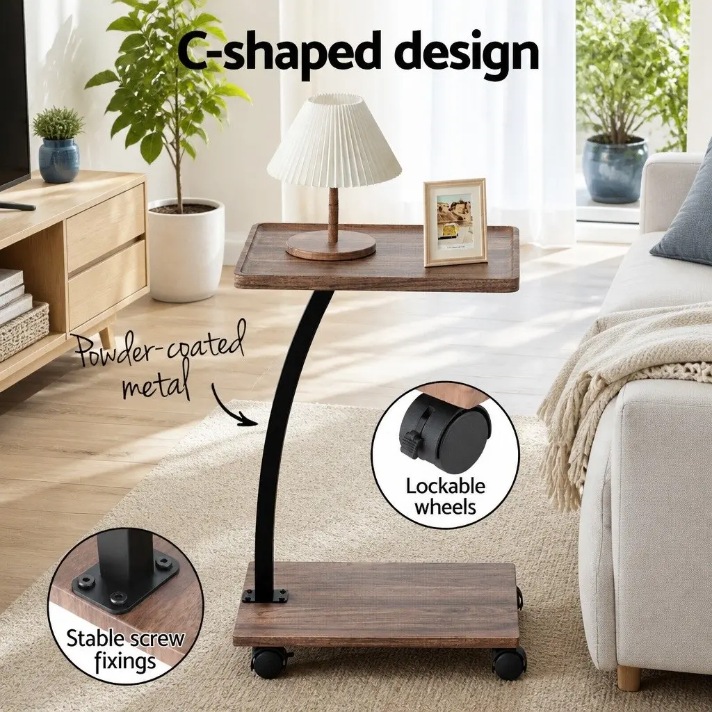Floor Lounge Chair 360° Swivel Foldable with Mobile Side Table Castors Set