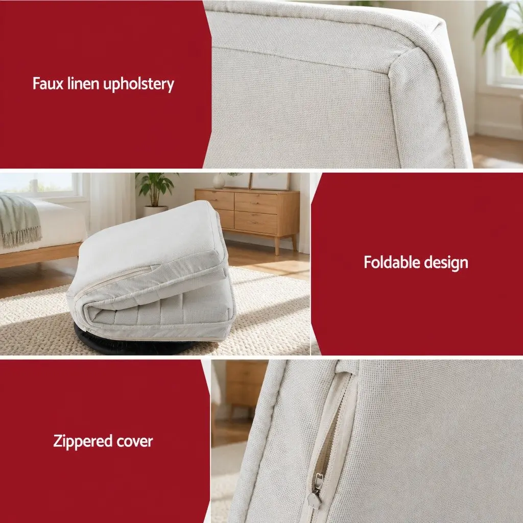 Swivel Floor Chair and Charging Station Bedside Table Bedroom Furniture Bundle