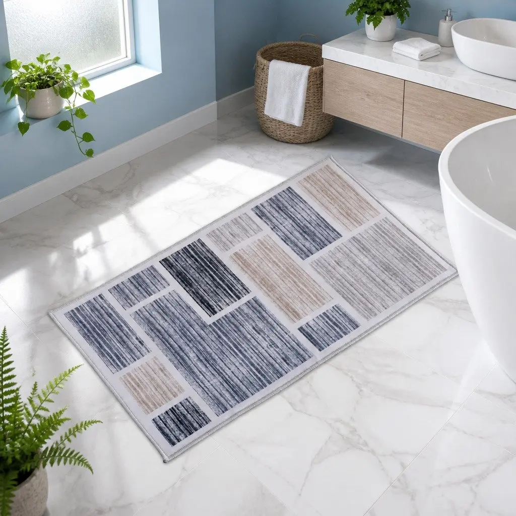 Floor Rug Mat 50x80cm Soft Velvet Non-Slip Bath Doormat Modern Home Decor