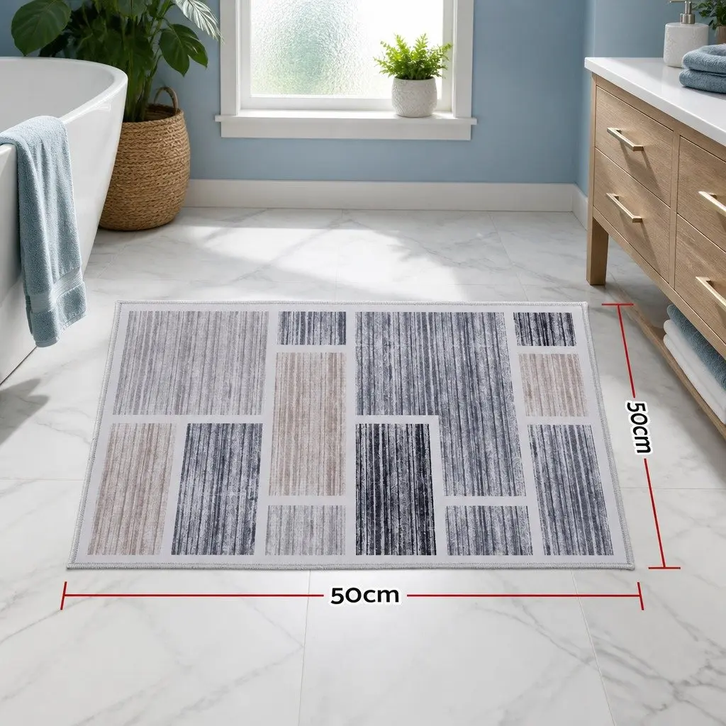 Floor Rug Mat 50x80cm Soft Velvet Non-Slip Bath Doormat Modern Home Decor
