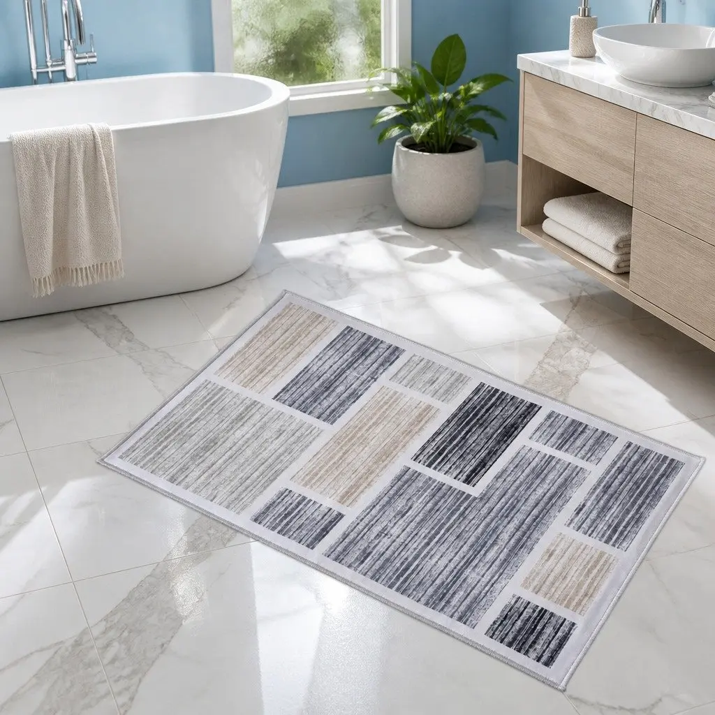 Floor Rug Mat 50x80cm Soft Velvet Non-Slip Bath Doormat Modern Home Decor