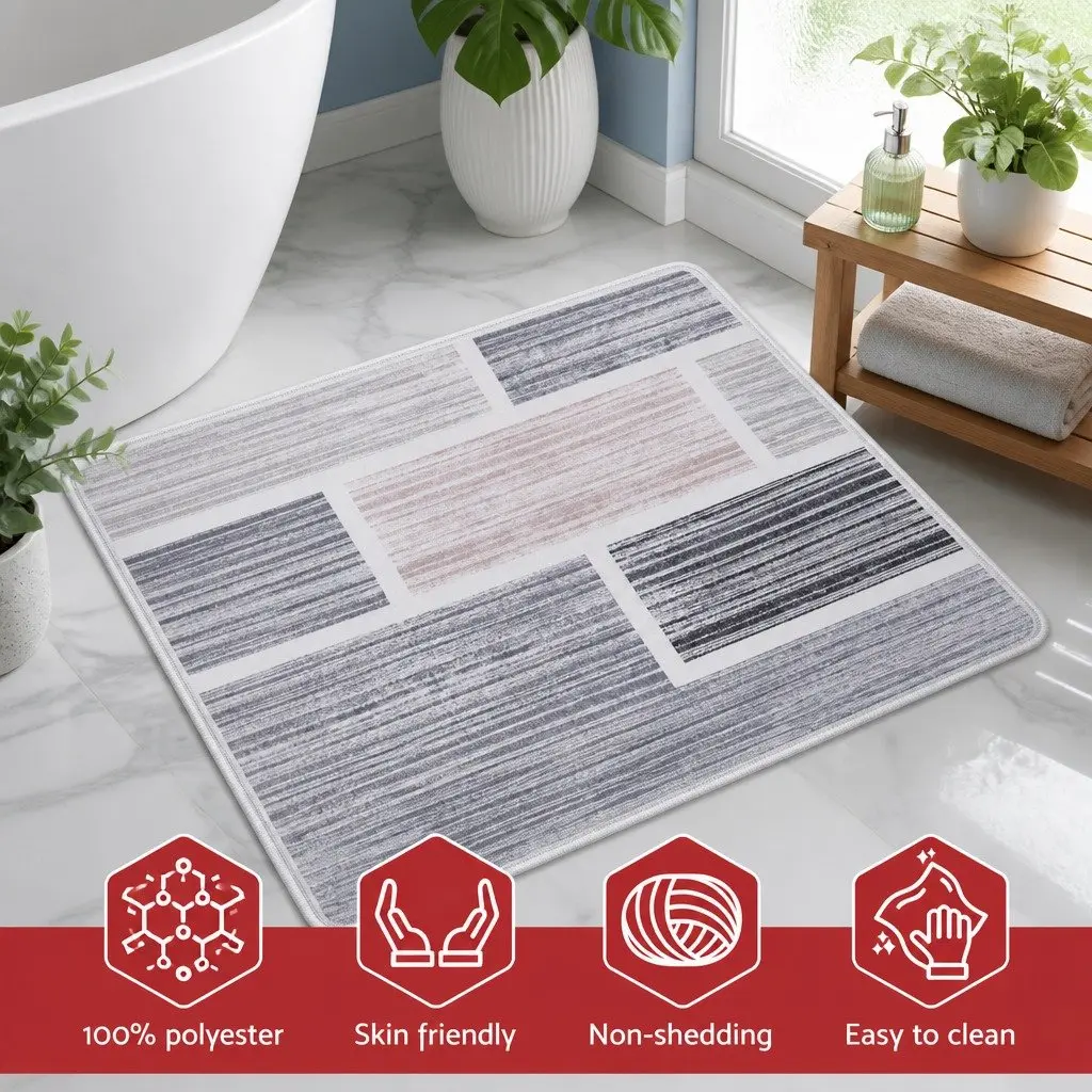 Floor Rug Mat 50x80cm Soft Velvet Non-Slip Bath Doormat Modern Home Decor