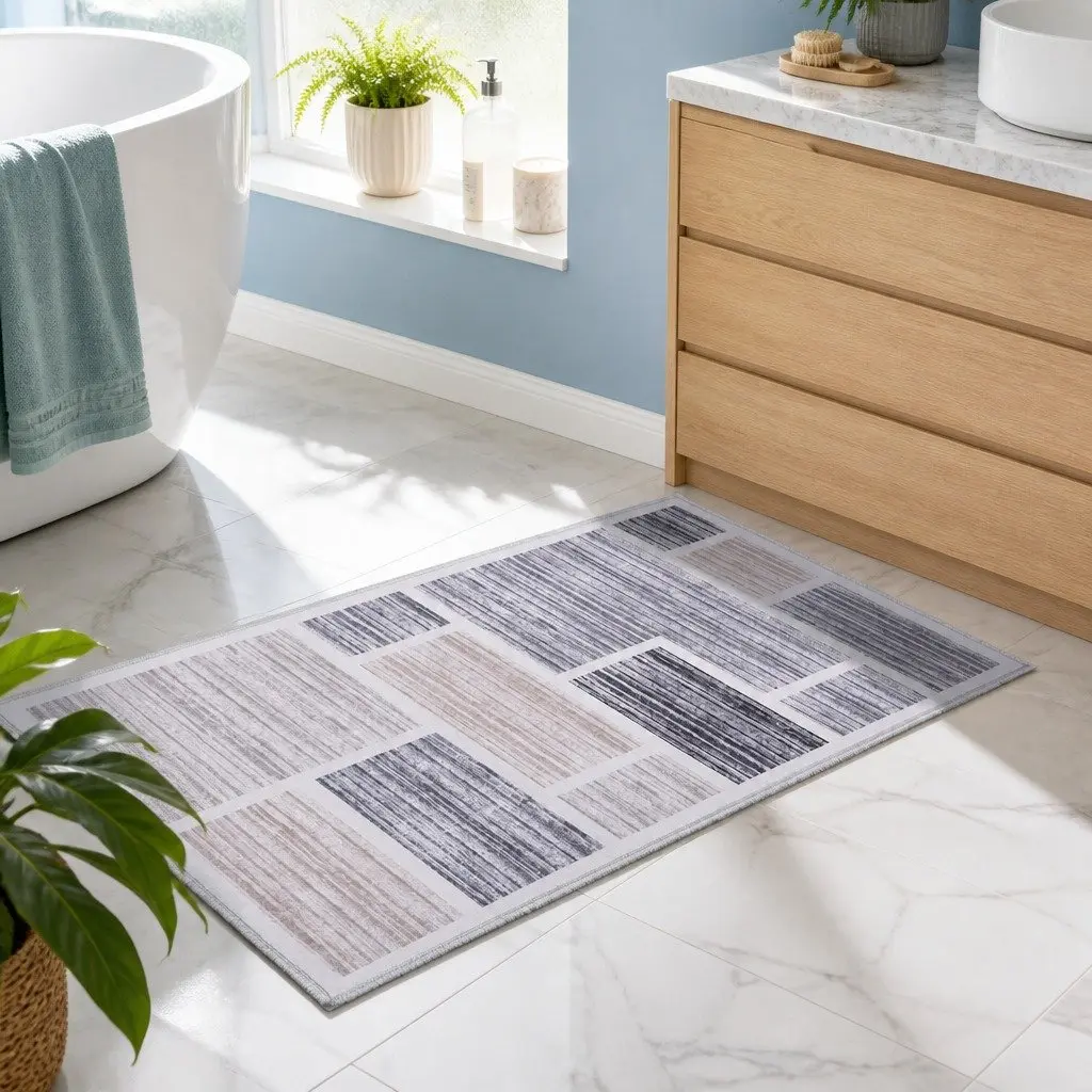 Floor Rug Mat 50x80cm Soft Velvet Non-Slip Bath Doormat Modern Home Decor