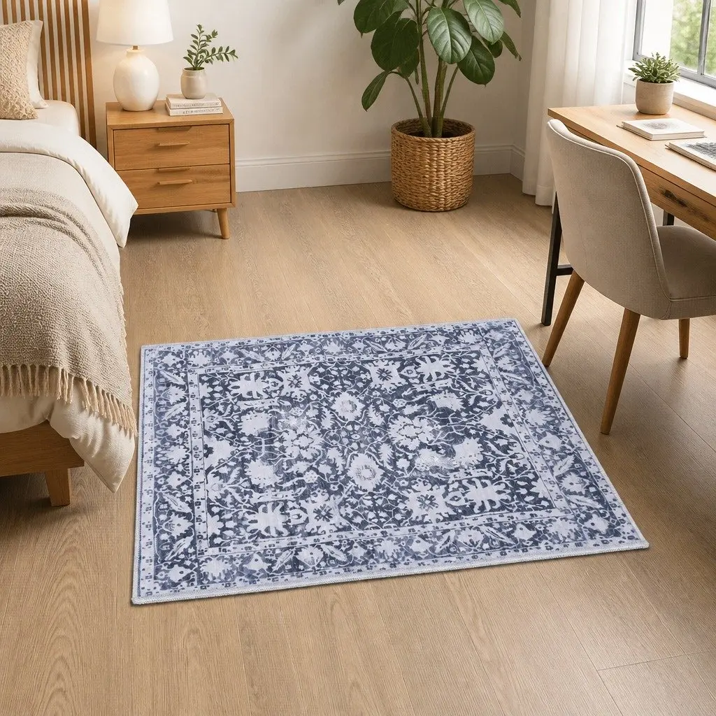 Floor Rug 120x170cm Modern Area Carpet Soft Velvet Mat Grey Bedroom Living Room