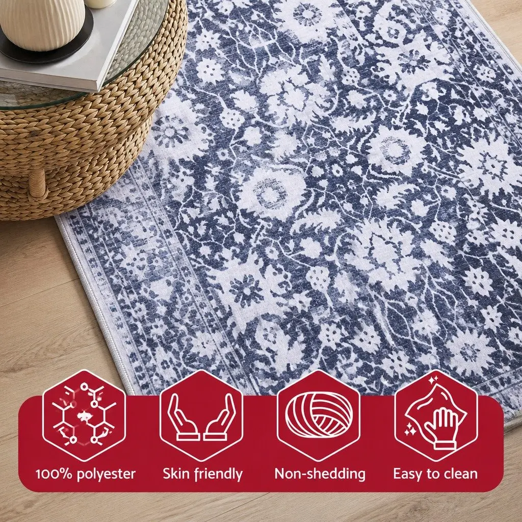 Floor Rug 120x170cm Modern Area Carpet Soft Velvet Mat Grey Bedroom Living Room