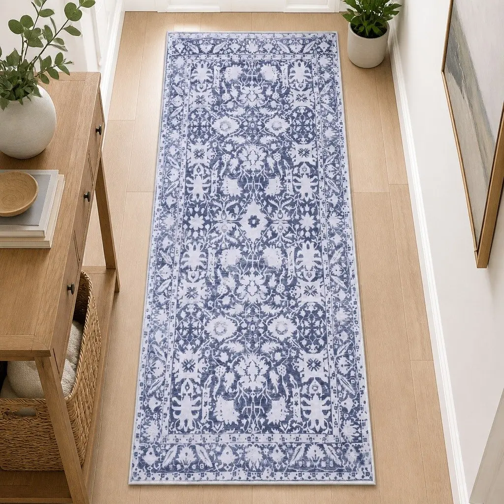 Hallway Runner Rug Grey 80x180cm Soft Velvet Anti-Slip Floor Mat
