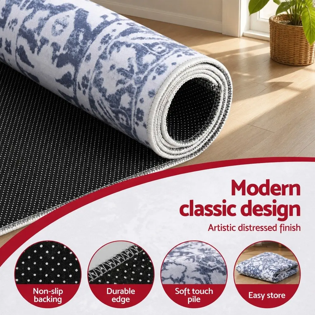 Hallway Runner Rug Grey 80x180cm Soft Velvet Anti-Slip Floor Mat