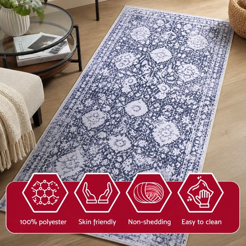 Hallway Runner Rug Grey 80x180cm Soft Velvet Anti-Slip Floor Mat
