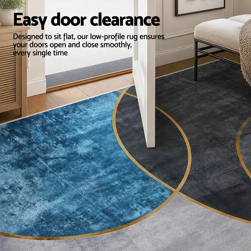 Large Washable Floor Rug 200x290cm Geometric Area Rug Modern Bedroom Living Room