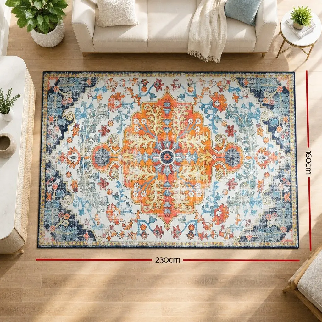 Floor Rug 160x230cm Large Area Rug Soft Pile Carpet Multicoloured Modern Design