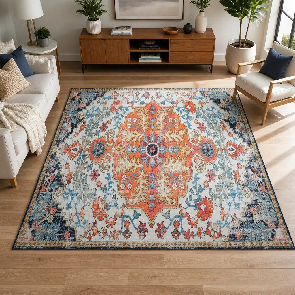 Floor Rug 160x230cm Large Area Rug Soft Pile Carpet Multicoloured Modern Design
