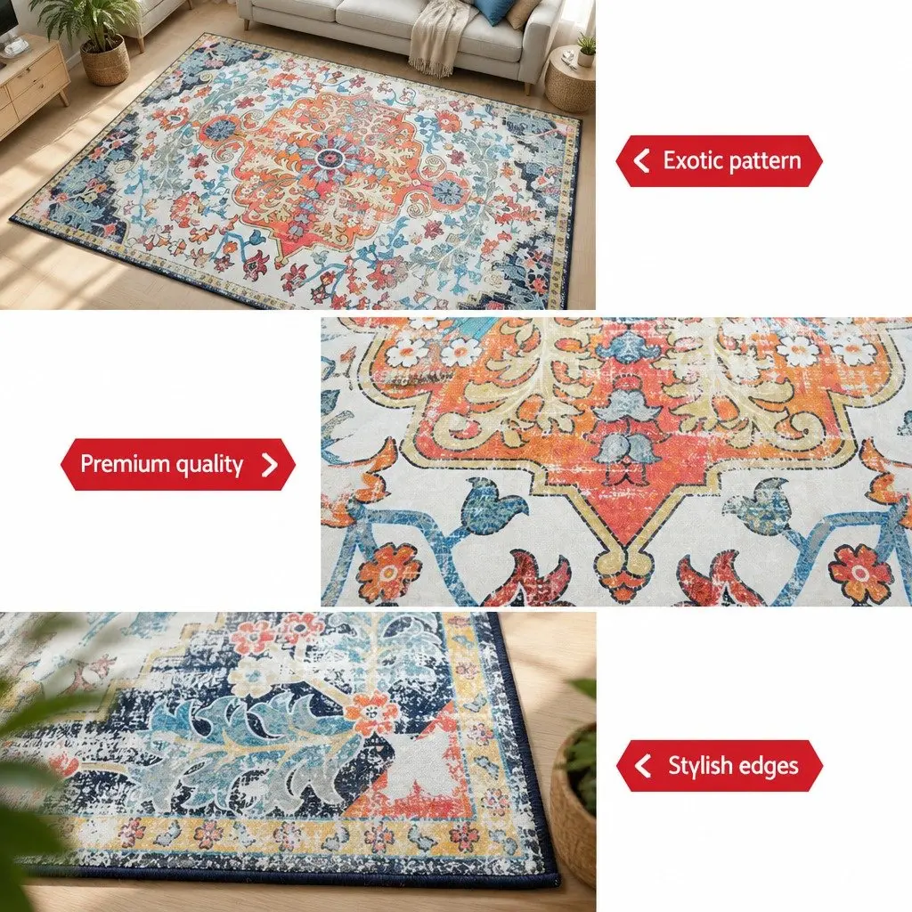 Floor Rug 200x290cm Large Area Carpet Soft Pile Multicoloured Modern Home Decor