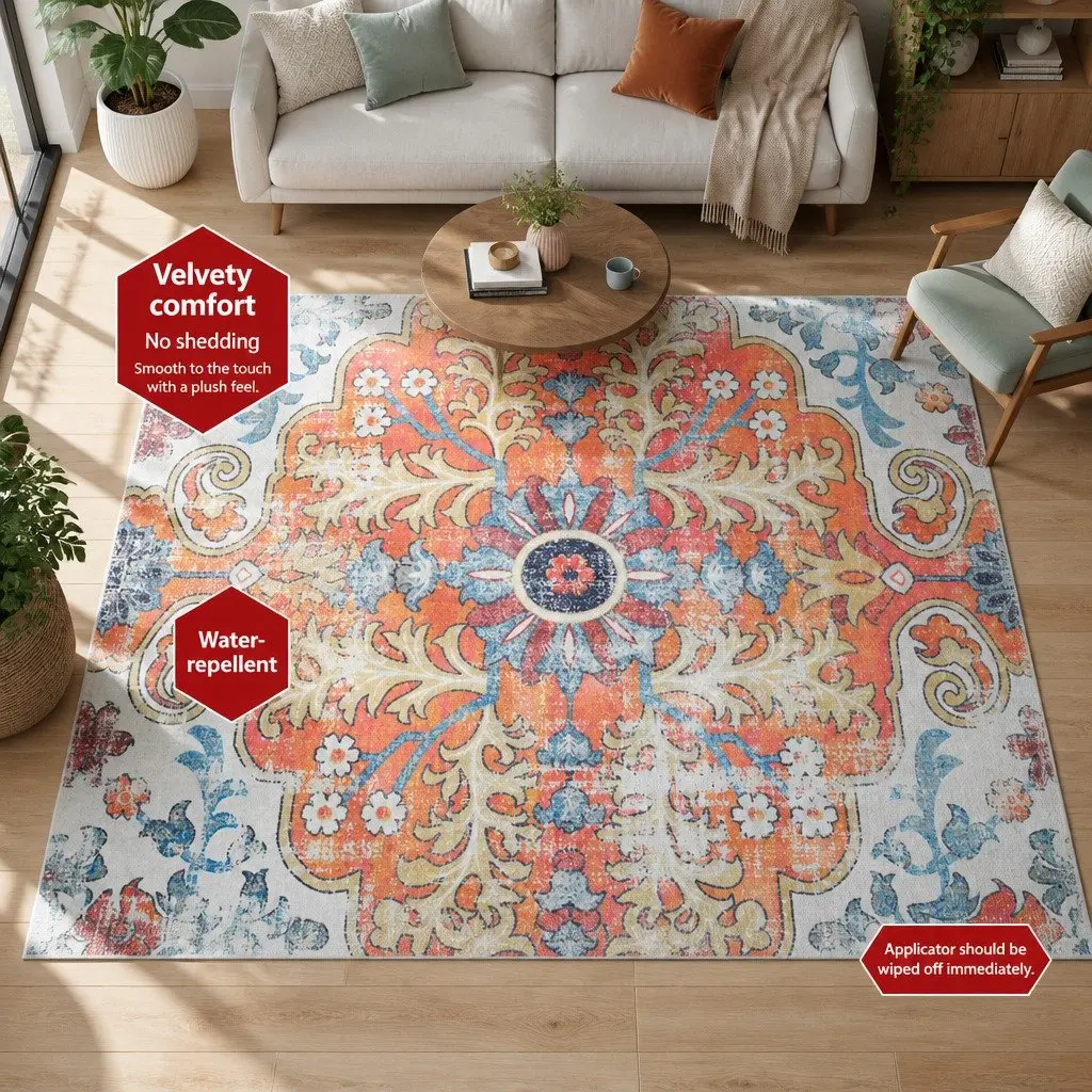 Floor Rug 200x290cm Large Area Carpet Soft Pile Multicoloured Modern Home Decor