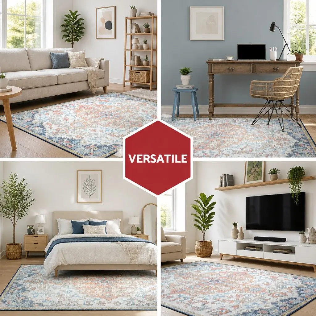 Floor Rug 200x290cm Large Area Carpet Soft Pile Multicoloured Modern Home Decor