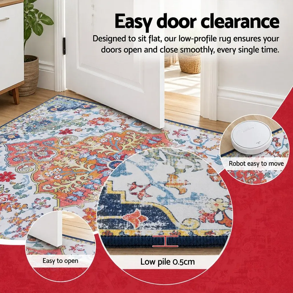 Floor Rug 240X340cm Large Washable Geometric Area Rug Modern Carpet Mat Beige