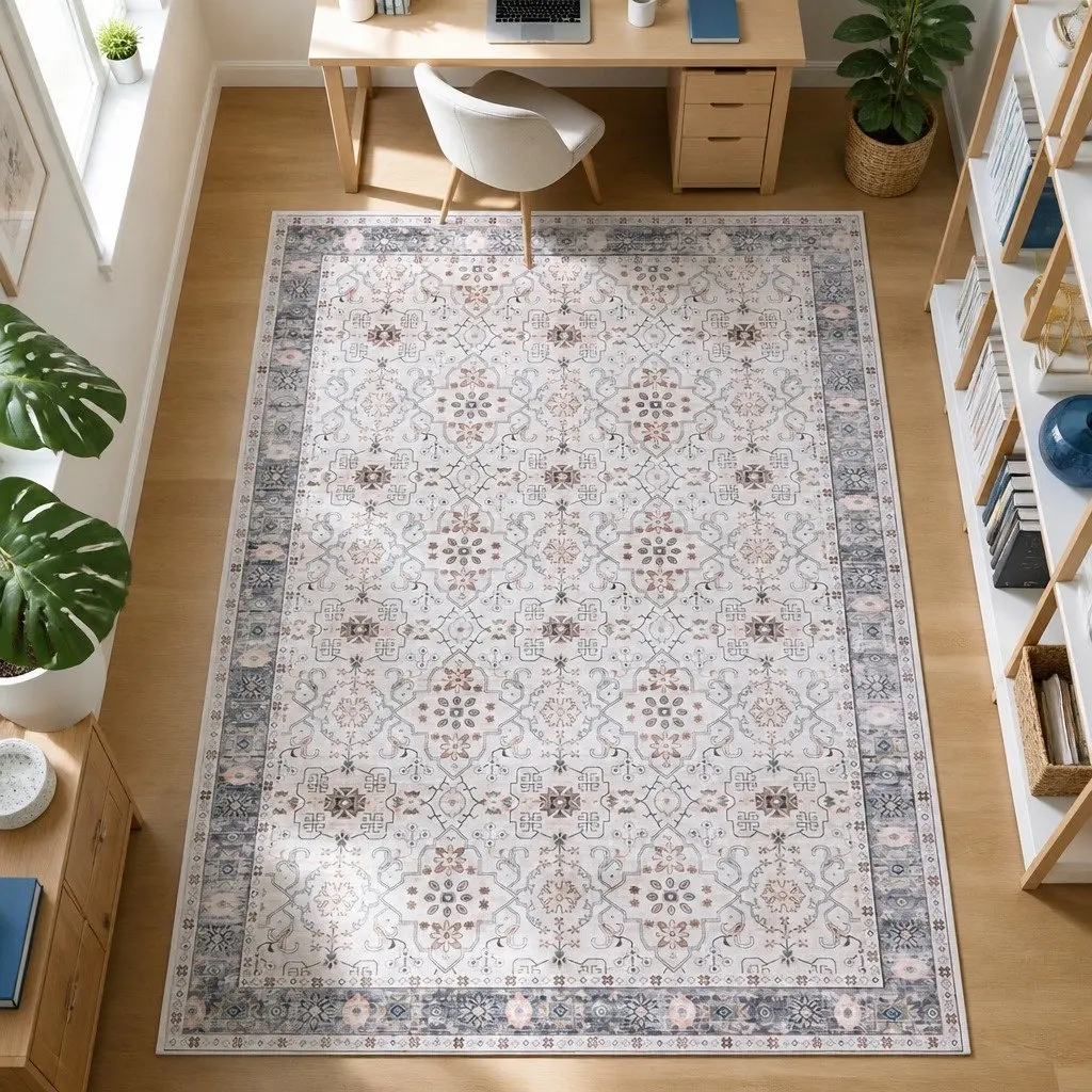 Floor Rug 240x340cm Large Area Rug Geometric Design Machine Washable Living