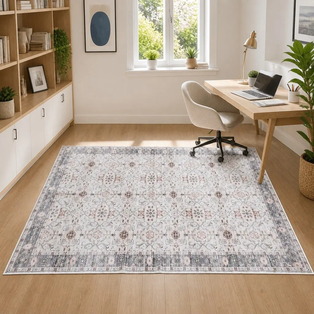 Floor Rug 240x340cm Large Area Rug Geometric Design Machine Washable Living
