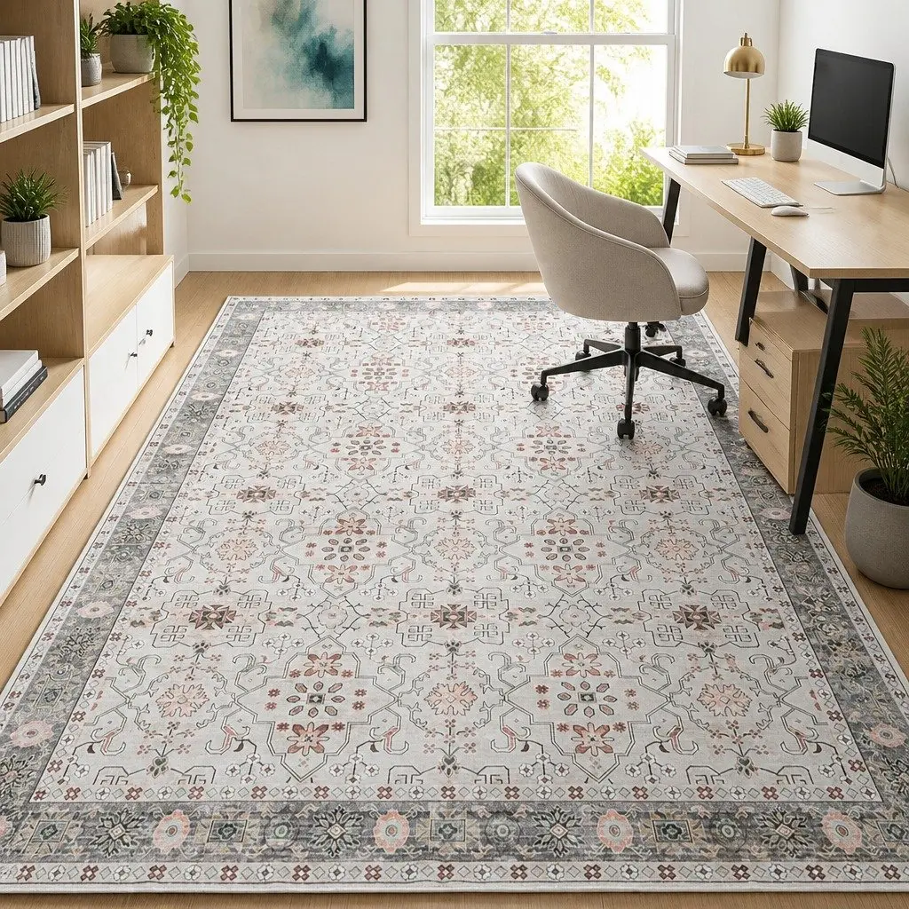 Floor Rug 240x340cm Large Area Rug Geometric Design Machine Washable Living
