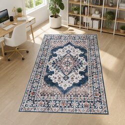 Floor Rug 160X230cm Large Washable Persian Area Rug Living Room Carpet Blue