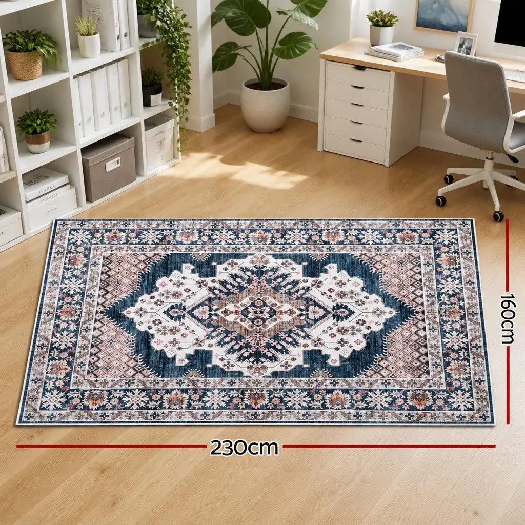 Floor Rug 160X230cm Large Washable Persian Area Rug Living Room Carpet Blue