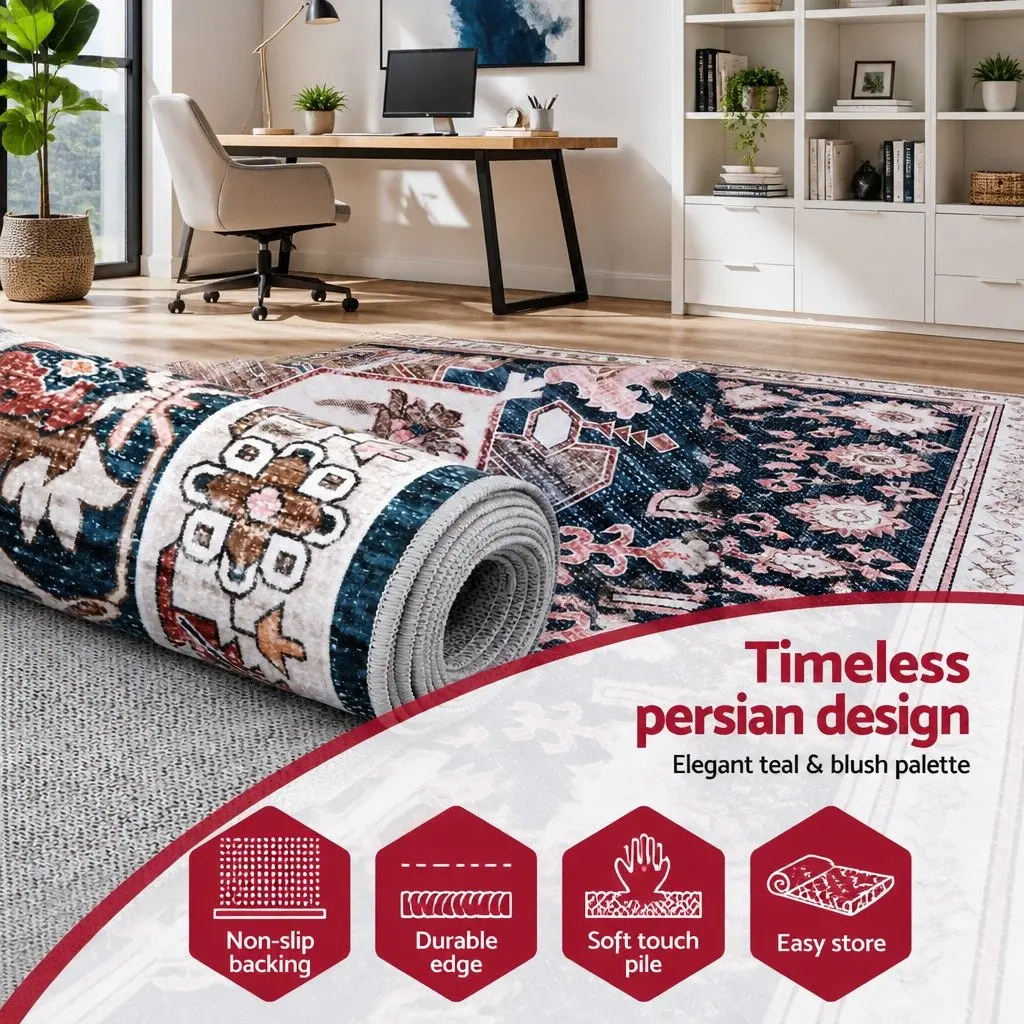 Floor Rug 160X230cm Large Washable Persian Area Rug Living Room Carpet Blue