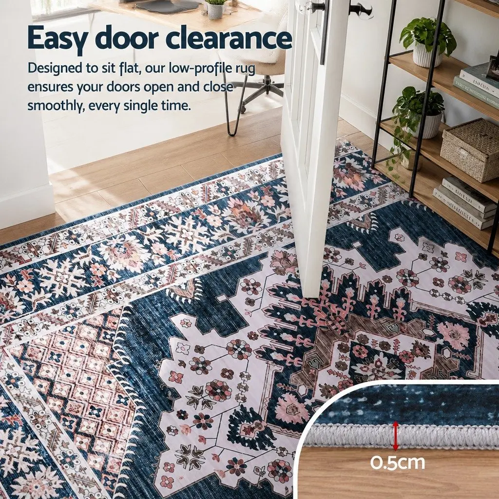 Floor Rug 160X230cm Large Washable Persian Area Rug Living Room Carpet Blue