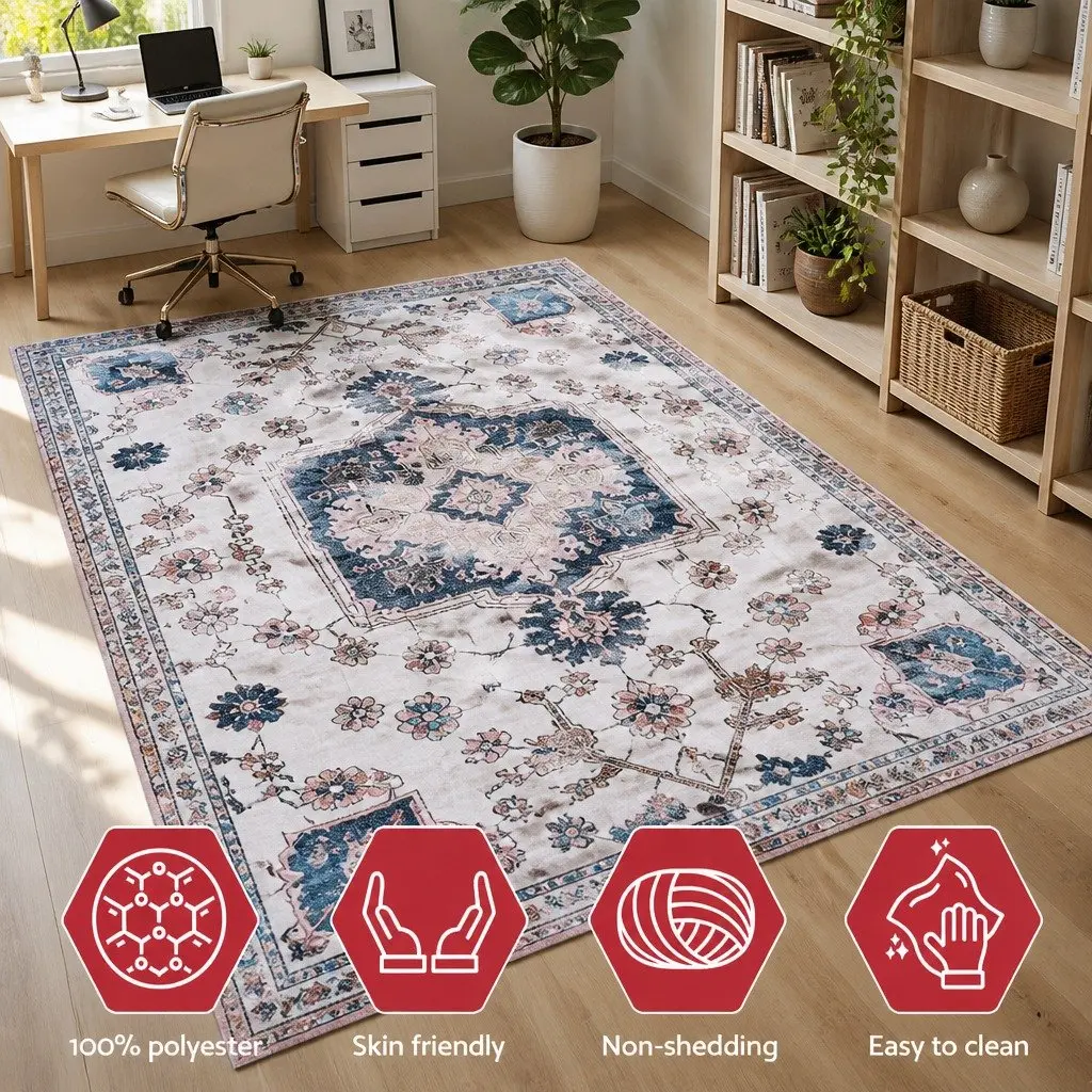 Floor Rug 160X230cm Large Washable Persian Area Rug Living Room Carpet Blue