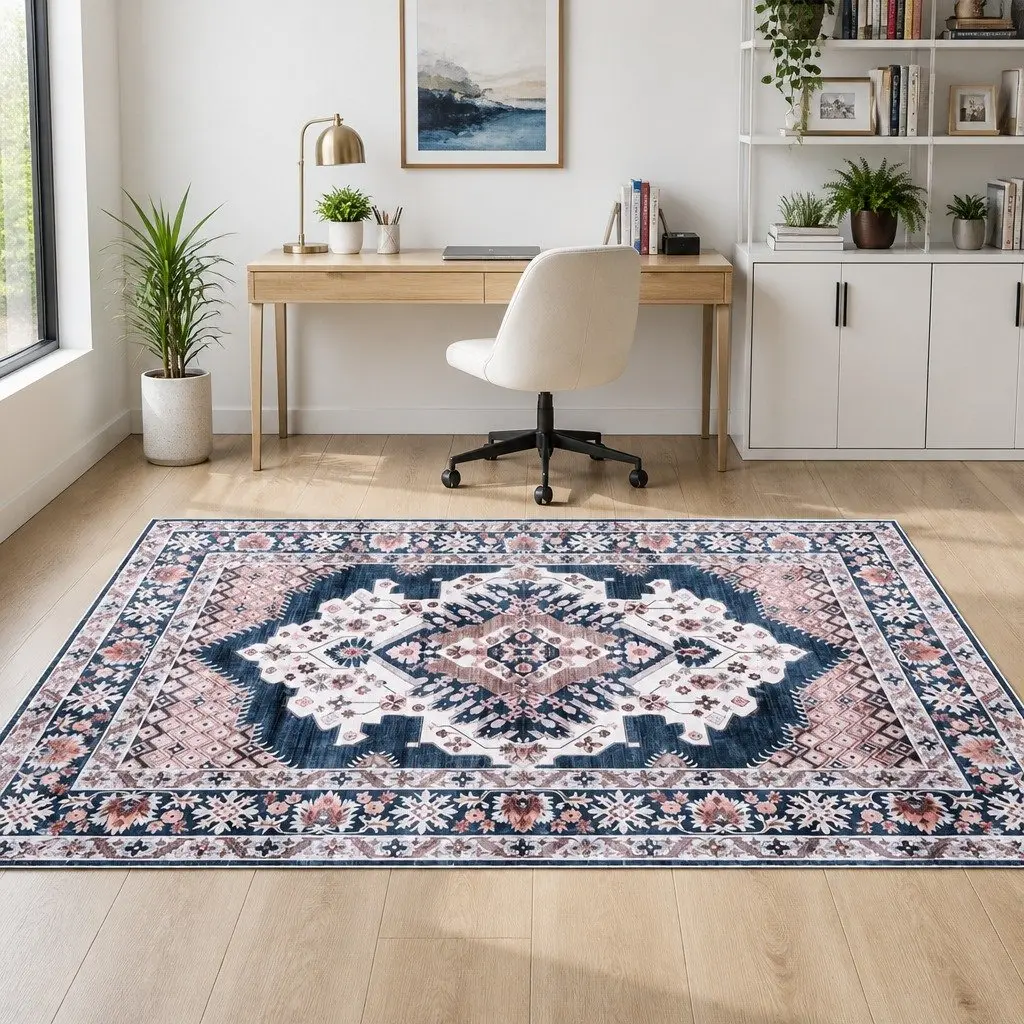 Floor Rug 160X230cm Large Washable Persian Area Rug Living Room Carpet Blue