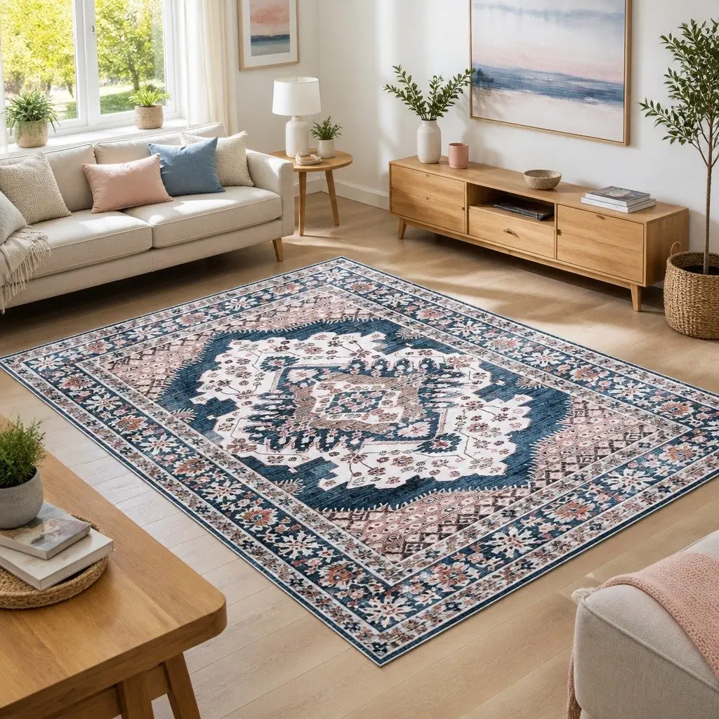 Large Floor Rug 240x340cm Washable Persian Area Rug Living Room Bedroom Carpet