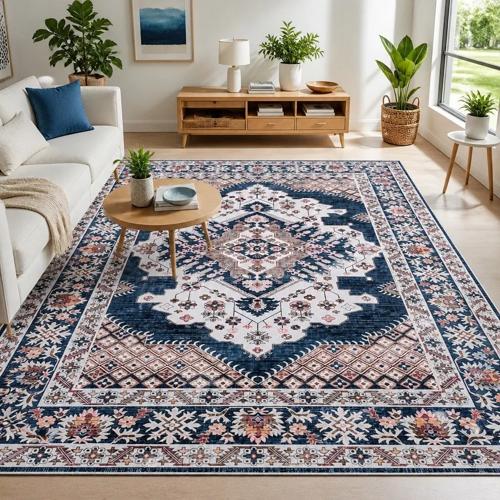Large Floor Rug 240x340cm Washable Persian Area Rug Living Room Bedroom Carpet